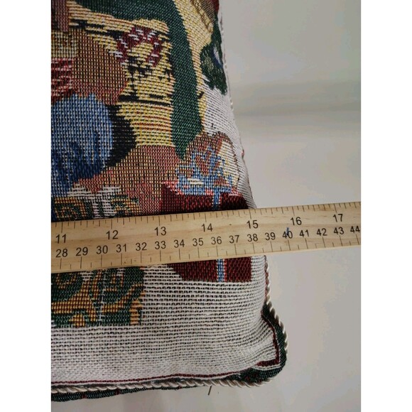 Christmas Tapestry Throw Pillow Snowman Bears Holiday - Picture 6 of 7